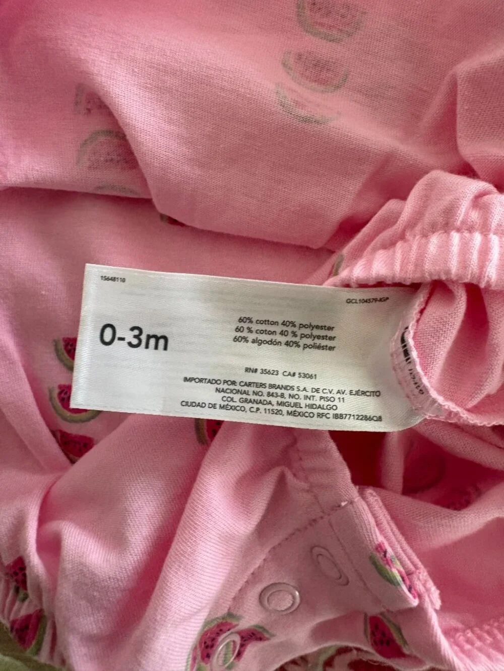 Carter's Baby Girl Watermelon Dress & Diaper Cover Size 0-3 months